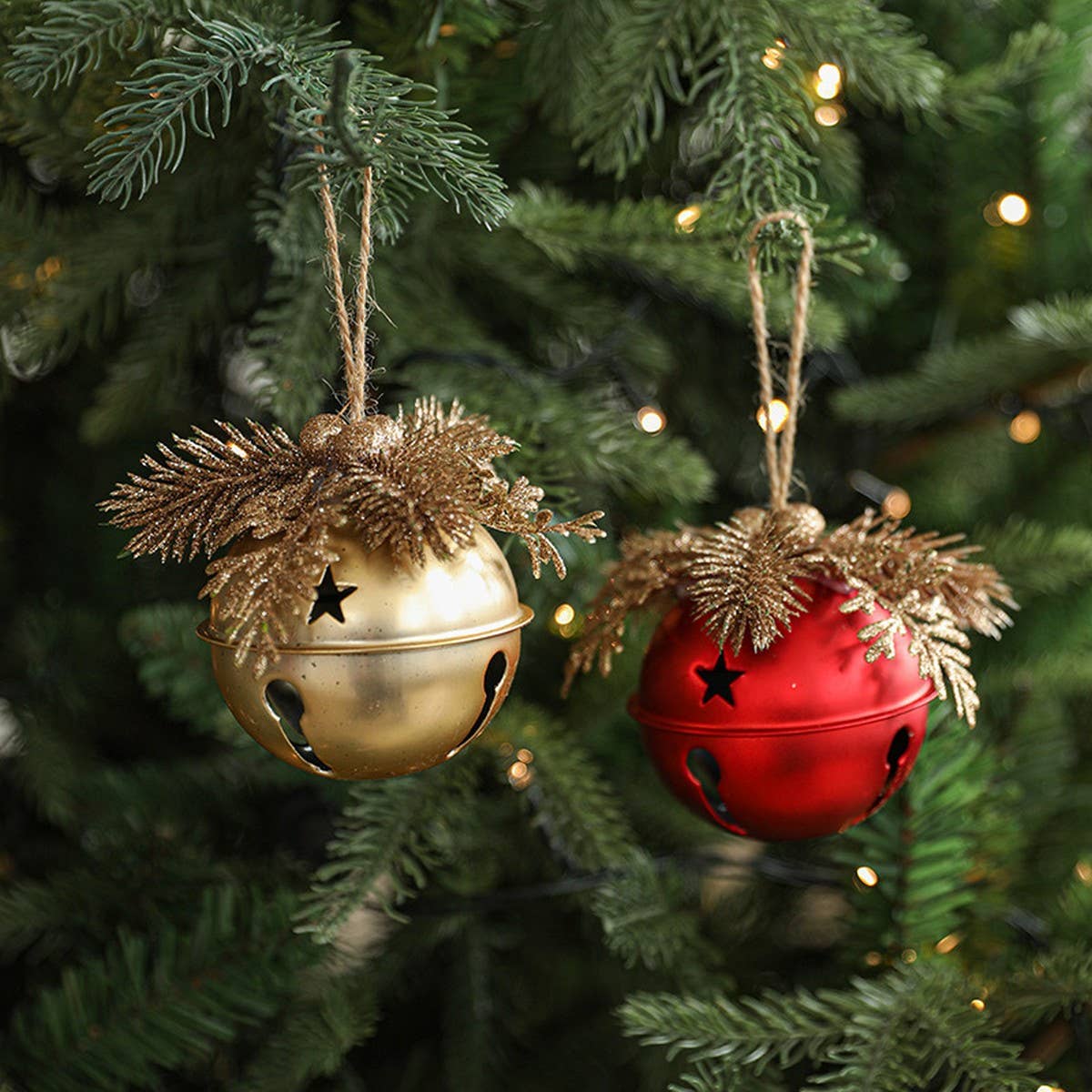 Iron Glitter Bell Pick Christmas Tree Decoration