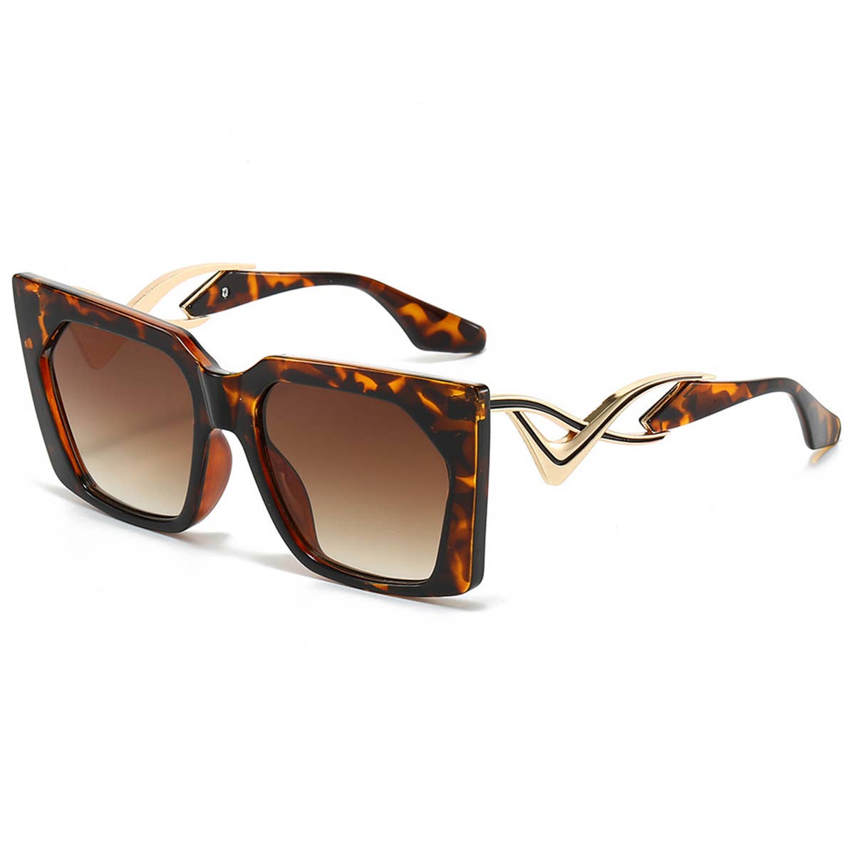 CAT-EYE CURVED TEMPLE FASHION SUNGLASSES_CWASG0536