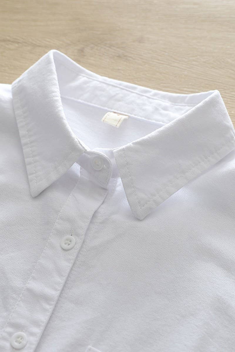 CWTSTL2242_LOOSE LAPEL POCKET LONG SLEEVE STRIPED SHIRT TOP