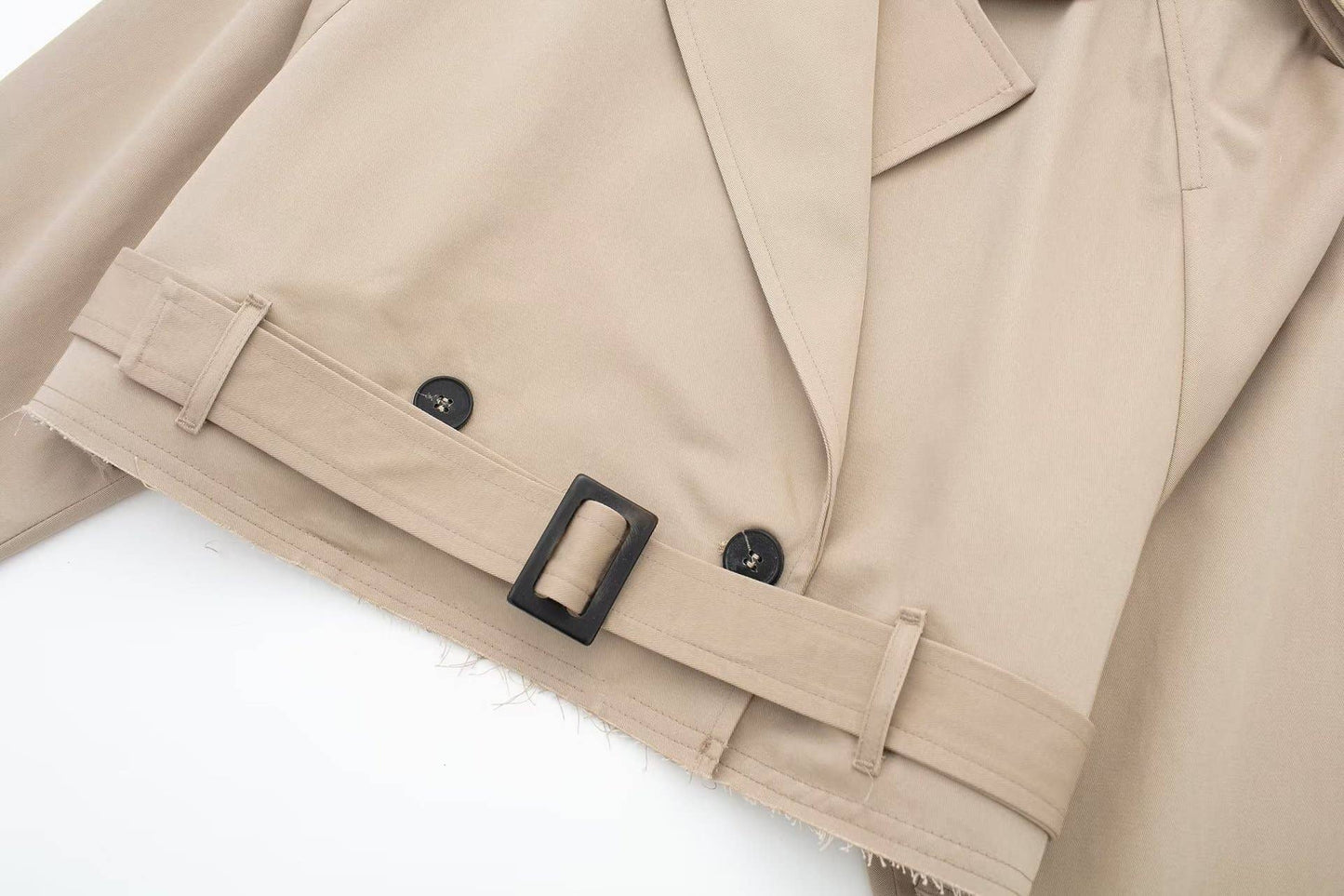 Belt casual short trench coat
