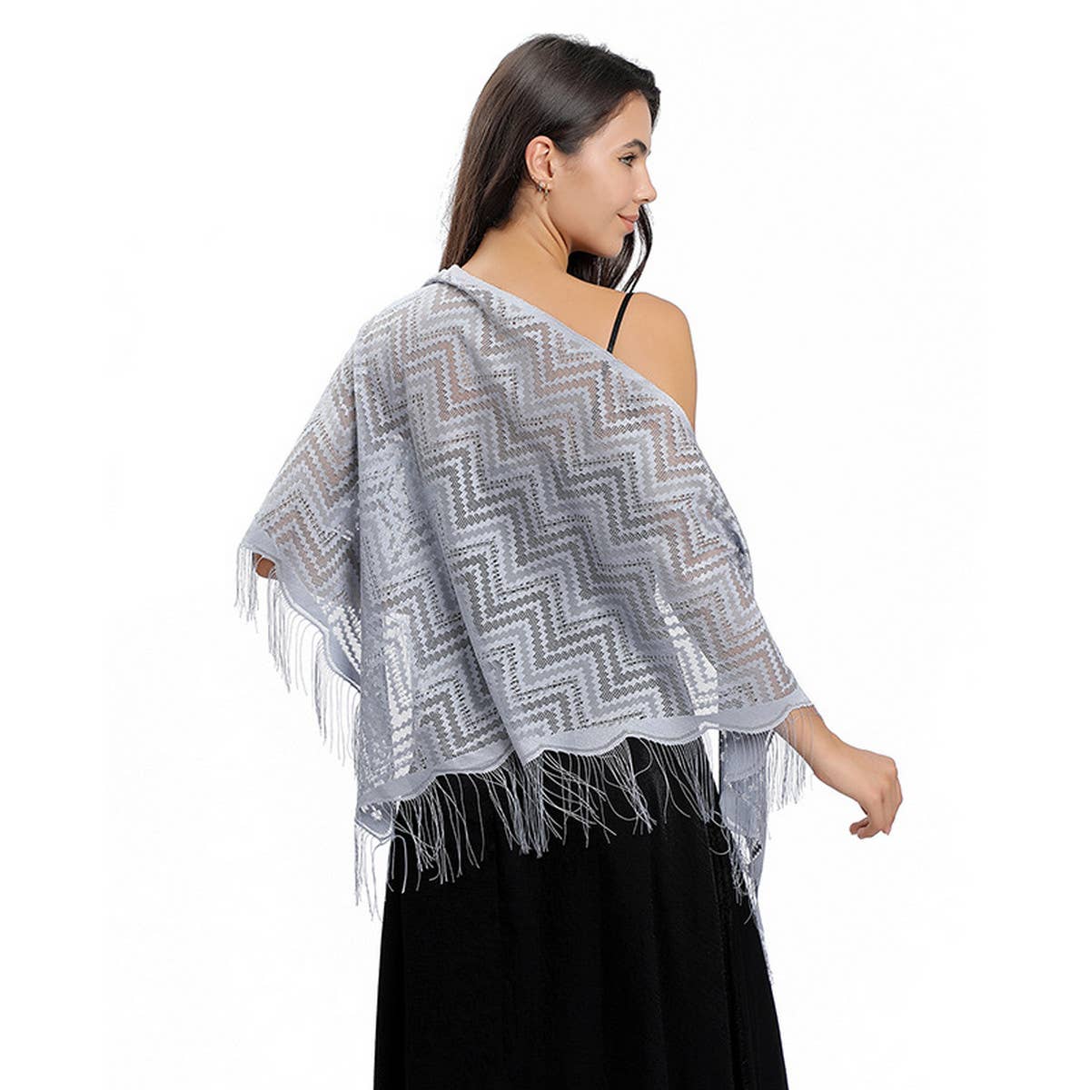 Lace Wave Triangle Scarf - Party Wrap for Women