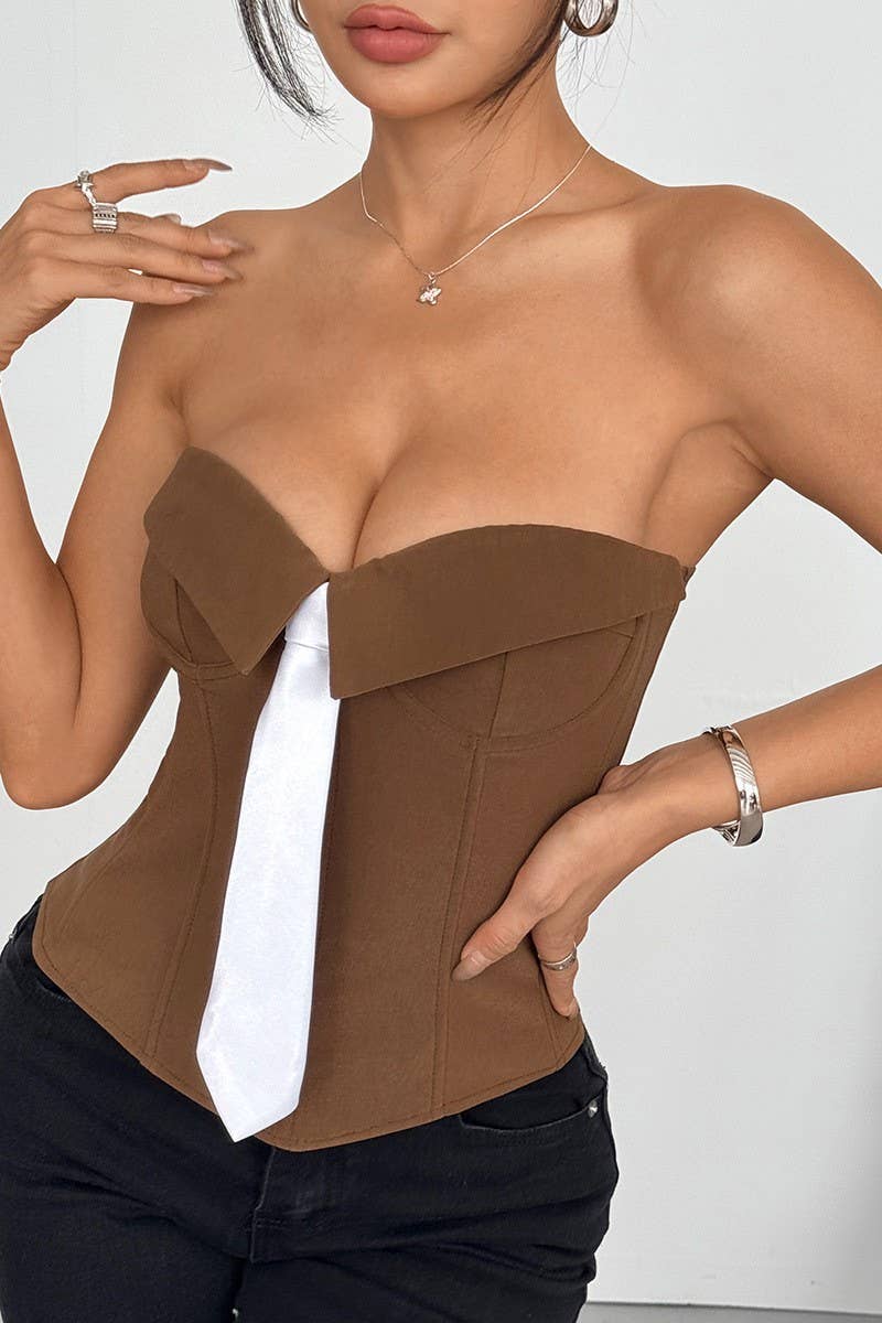 CWTTT0037_TIE CHEST WRAPPED SOLID COLOR SMALL VEST TOP