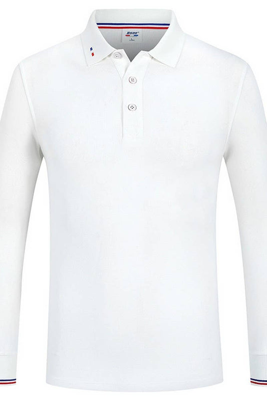 CWTBLL00670_CUSTOM SOLID COLOR LONG SLEEVE POLO SHIRTS