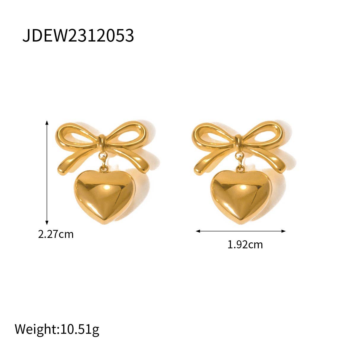HOT STYLE PERSONALIZED BOW LOVE PENDANT EARRINGS