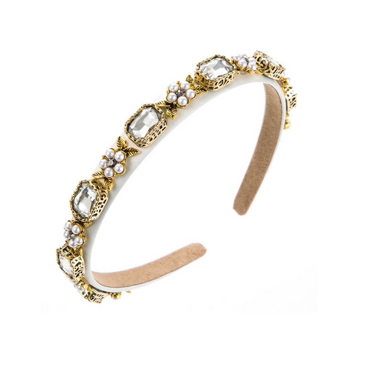 RETRO SIMPLE DIAMOND PEARL HEADBAND_CWAHA1980