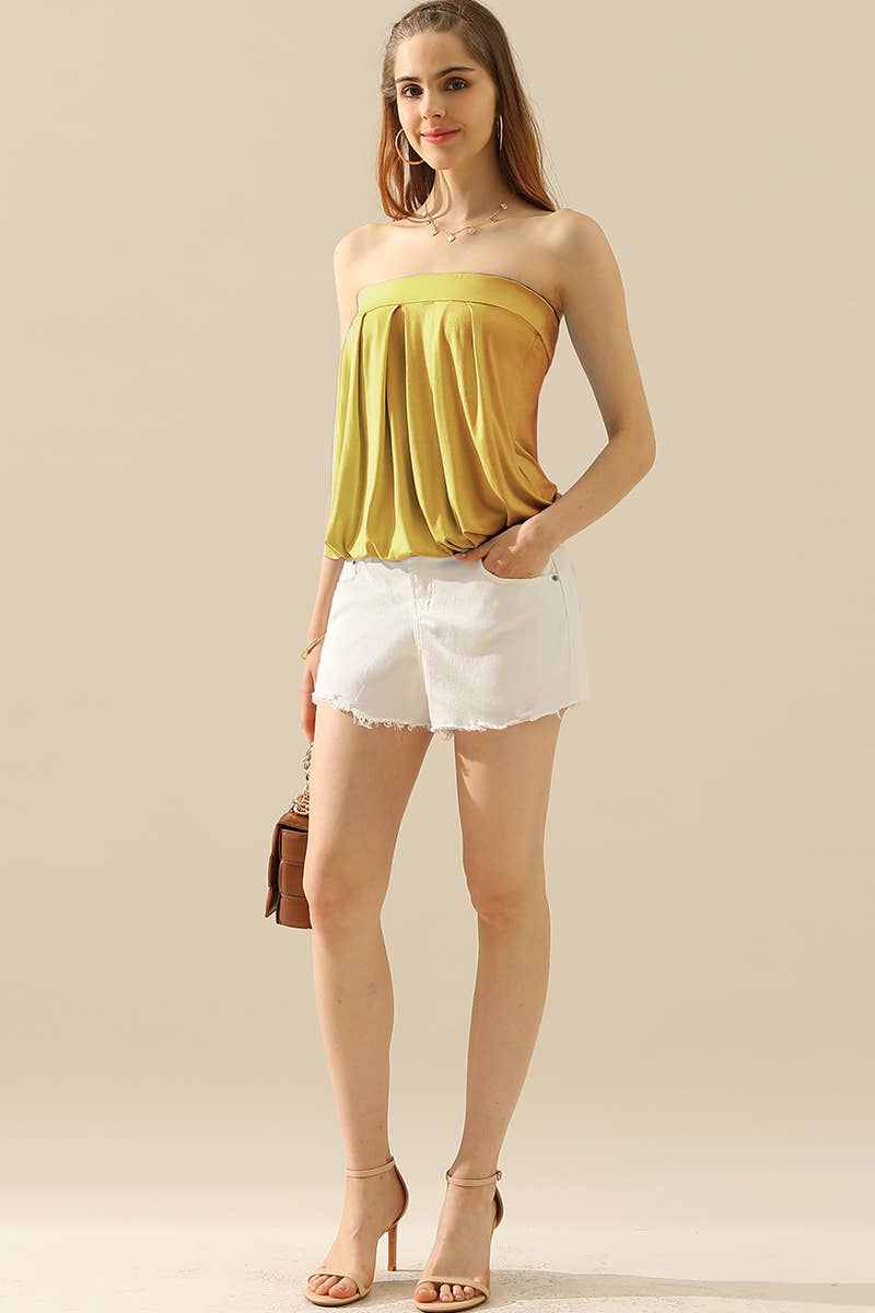 AWTTSL130_Basic Sleeveless Pleated Tube Top