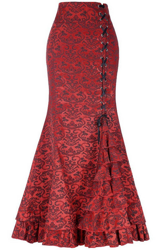 CWBLS00711_2024 HALLOWEEN STEAMPUNK MERMAID GOTHIC SKIRT