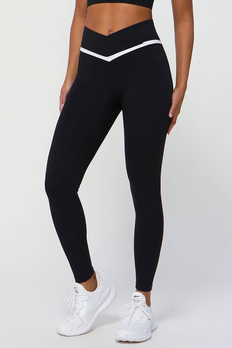 CWBLP1231_CONTRAST COLOR V WAIST TIGHT SPORTS 90% PANTS