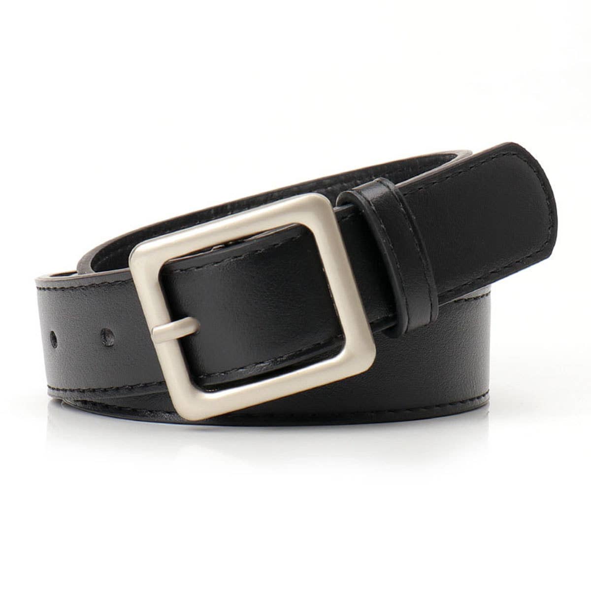 High-end retro square-buckle women's belt