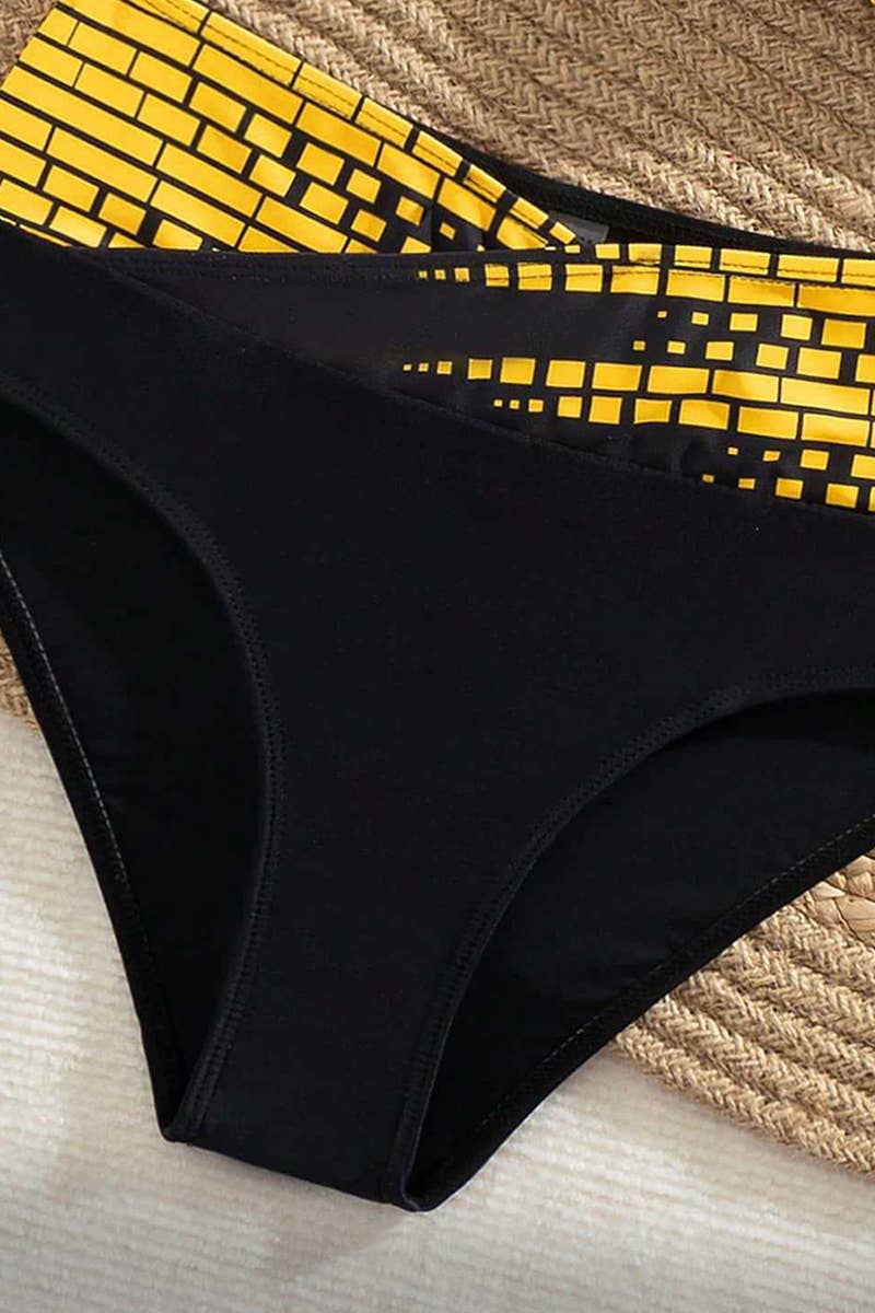 CWMW0843_CASUAL TWO-PIECE CONSERVATIVE SPORTS SWIMSUIT