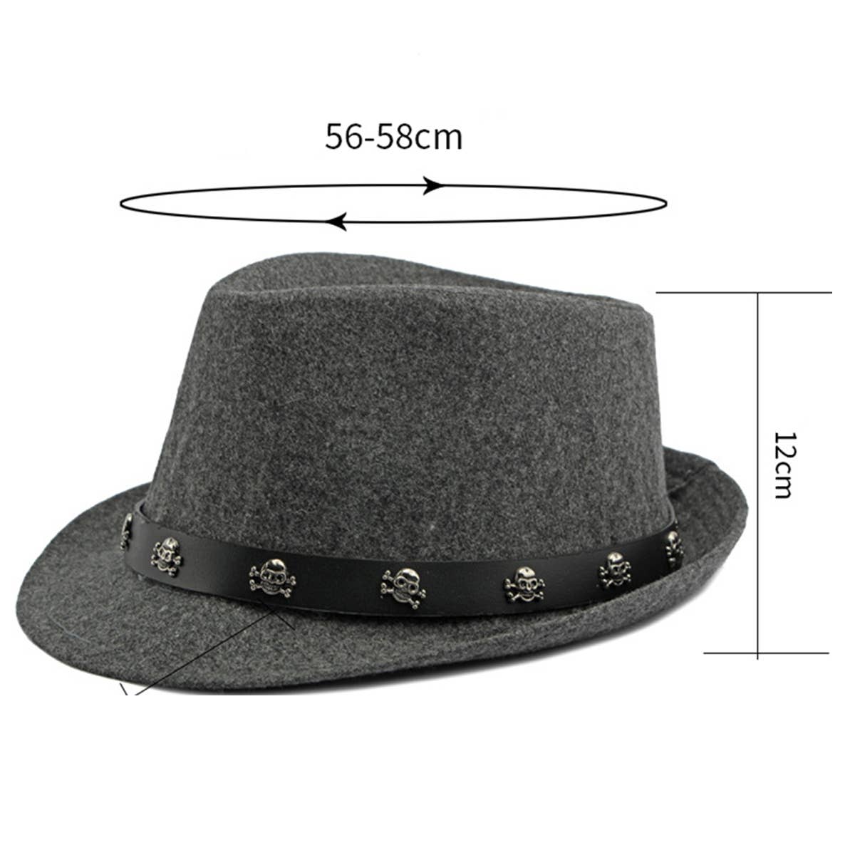 NEW AUTUMN HIP-HOP SKULL RIVET BELT JAZZ HAT_CWAH1912