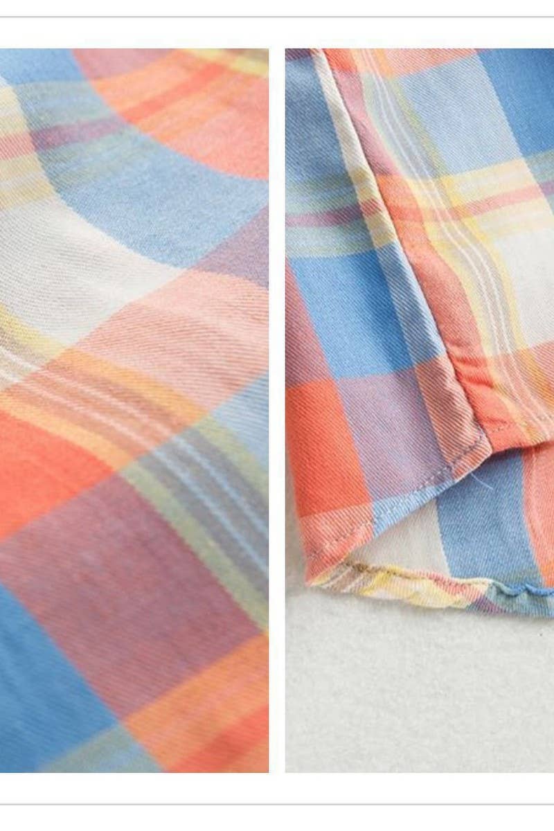 CWTSTL2245_LONG-SLEEVED COTTON THIN PLAID BOTTOMING SHIRT