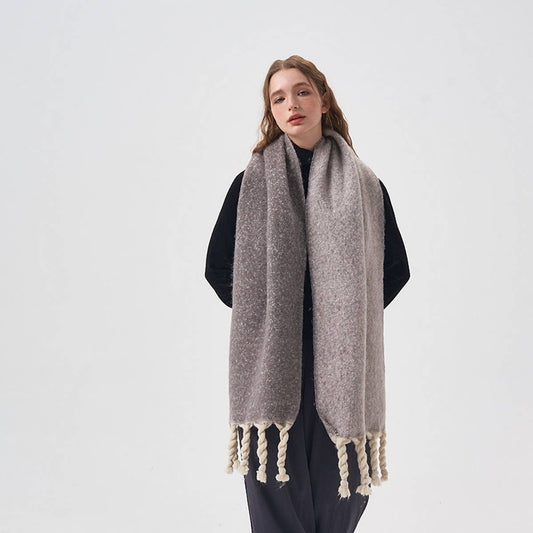 Handcrafted Tassel Double-Sided Scarf for Winter