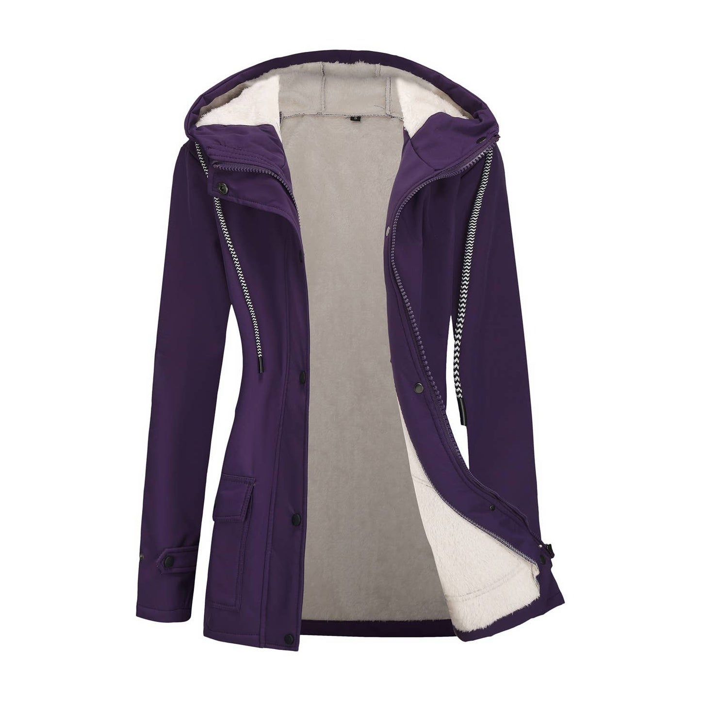 Composite fleece waterproof hooded jacket