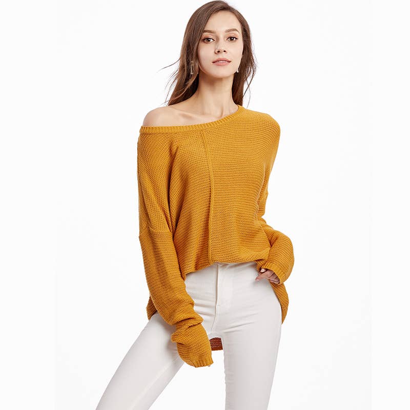 CREW NECK LOOSE STRIPED PULLOVER SWEATER