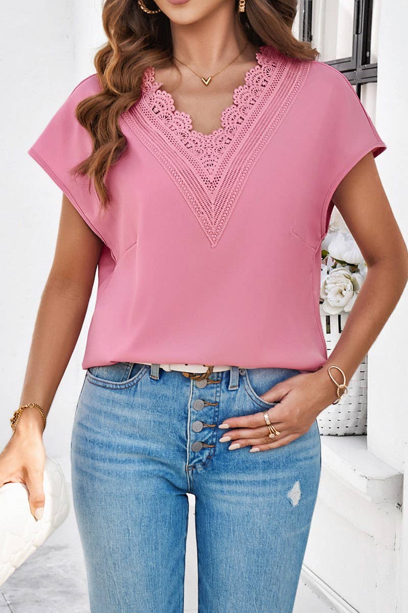 CWTTS1303_CASUAL COMMUTER V-NECK SHORT-SLEEVED T-SHIRT