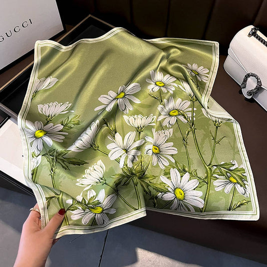 Mulberry Silk Scarf - Print Long Neck & Hair Wrap