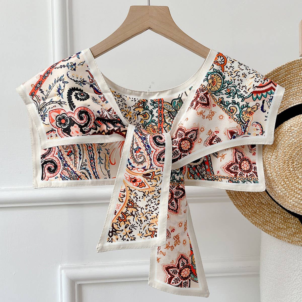 CWASC03128_PASTORAL OIL PAINTING PRINT SHAWL FOR WOMEN