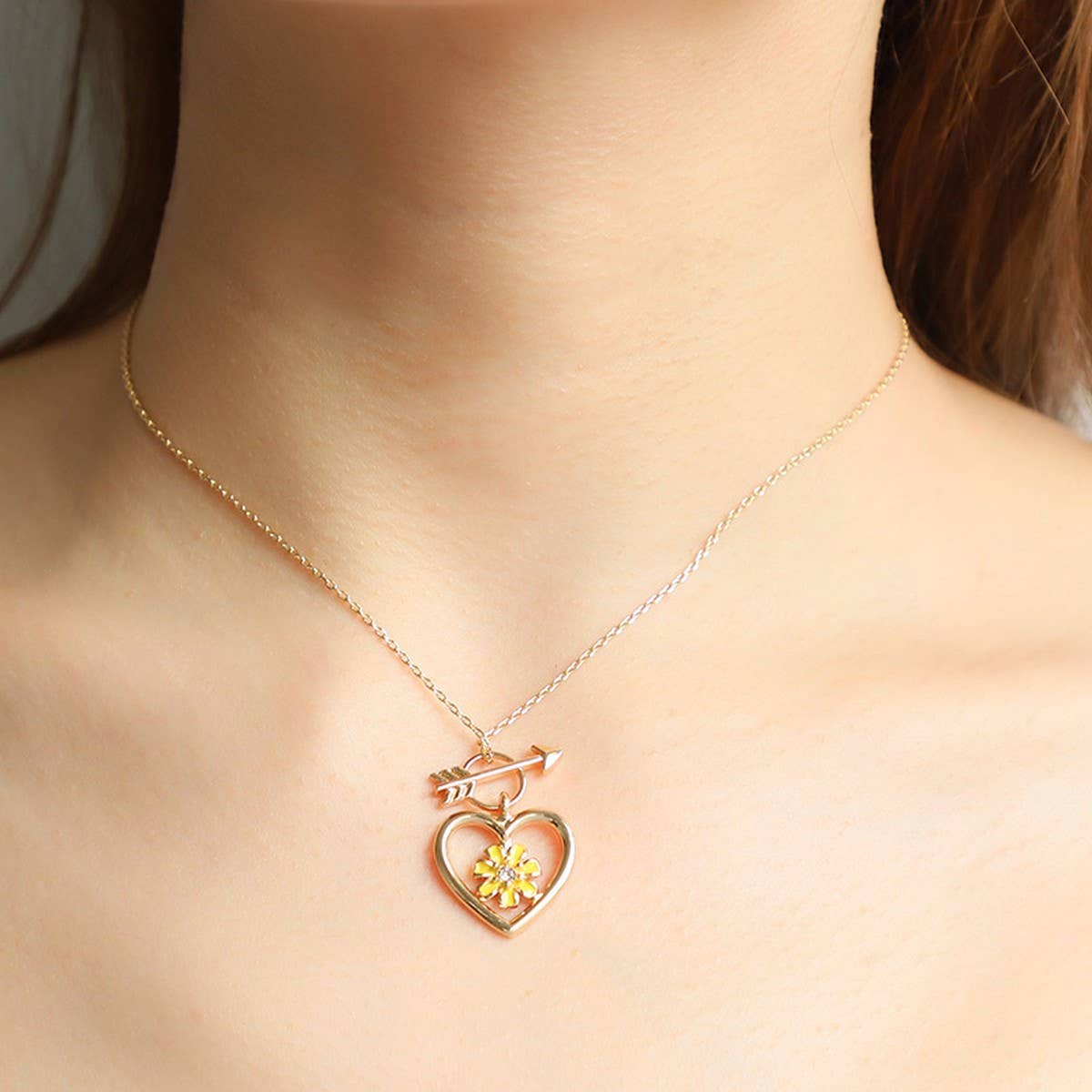 NEW ANGEL SWORD LOVE FLOWER NECKLACE FOR WOMEN