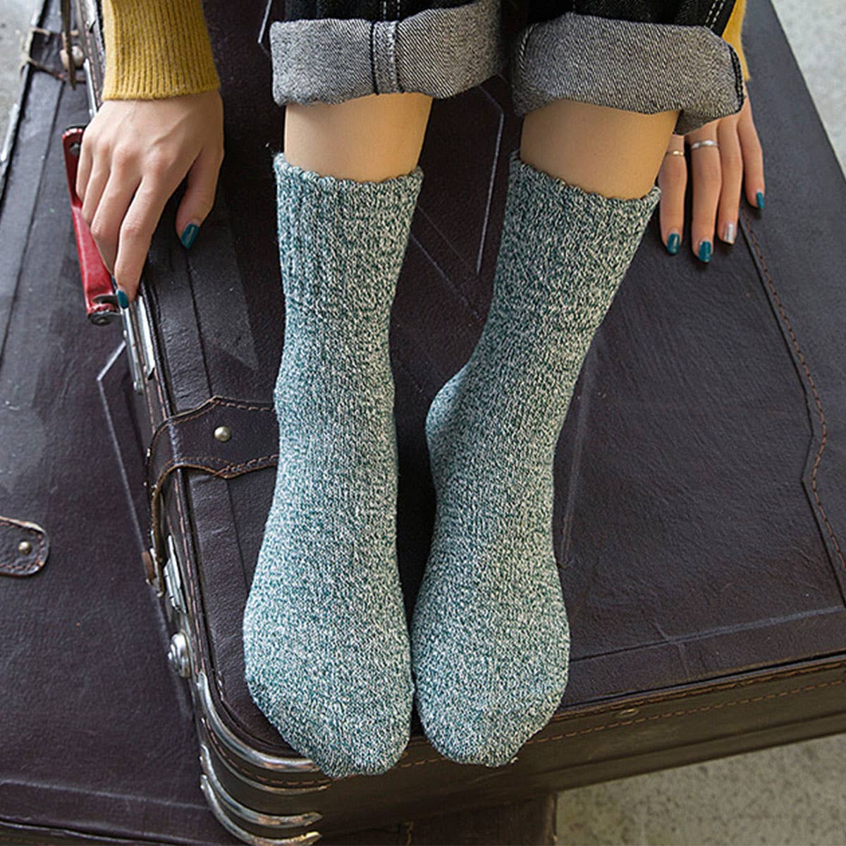 5PCS/SET THICK THREAD IMITATION WOOL SOCKS_CWMS0279