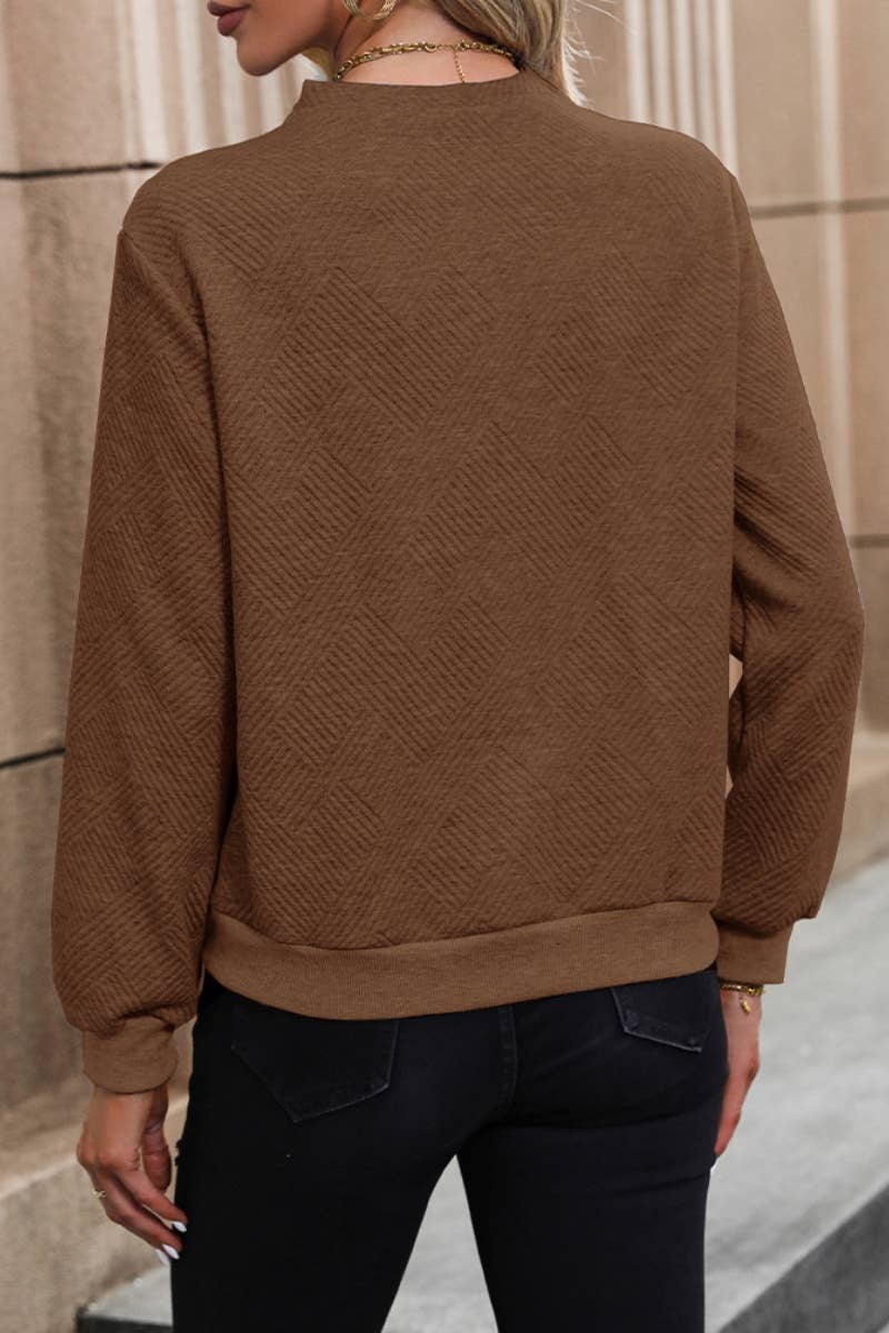 CWOSWL6591_WINTER PATCHWORK BUTTON LONG-SLEEVED SWEATER