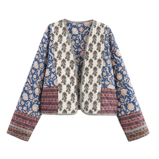 DOUBLE SIDED WEARABLE PRINTED QUILTED JACKET