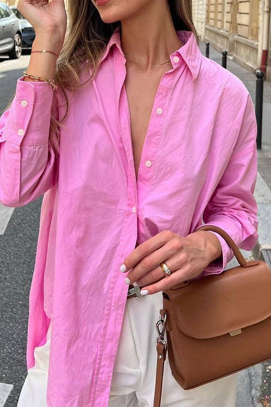 CWTSTL2727_SOLID COLOR BUTTON CARDIGAN LONG SLEEVE SHIRT TOP