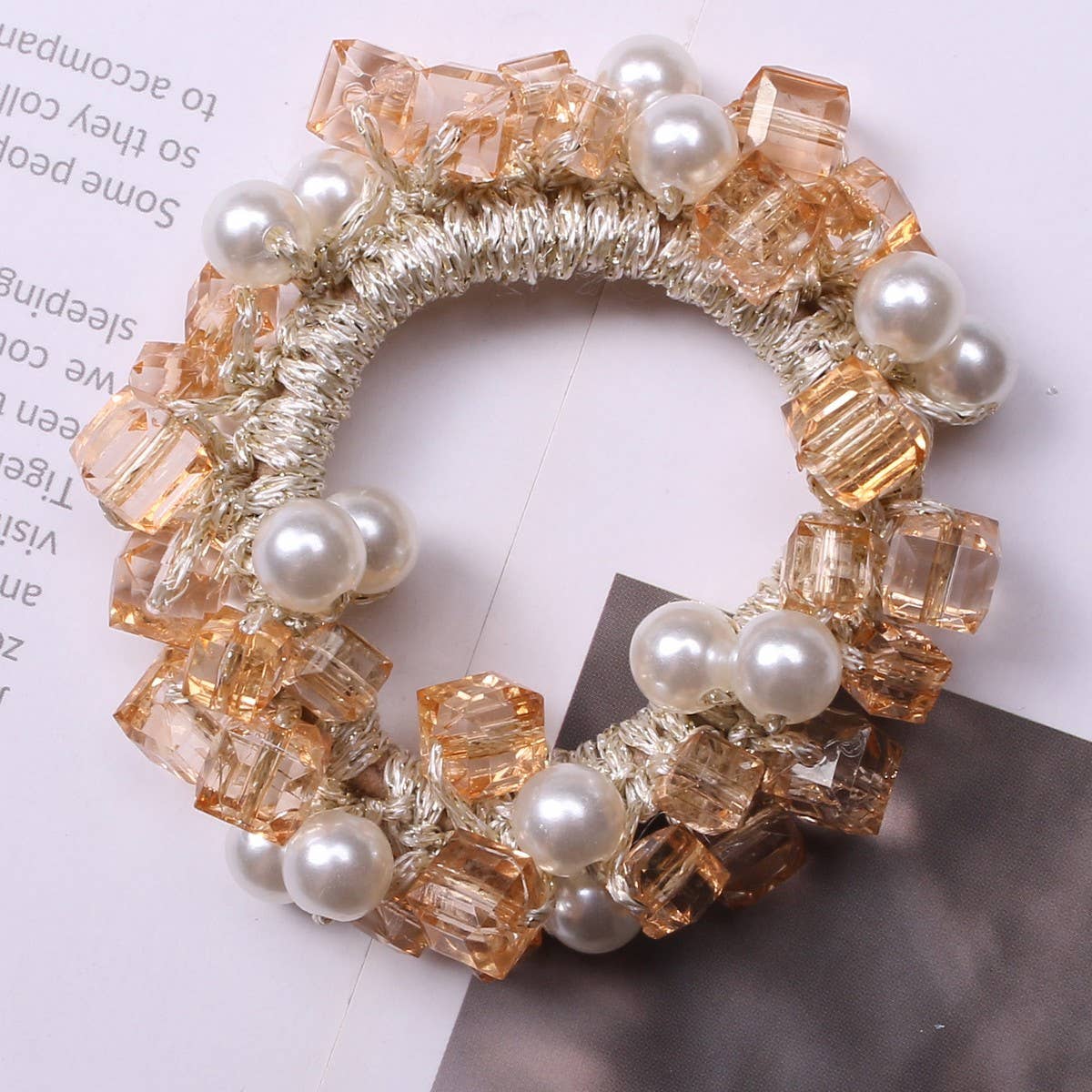 Elegant Pearl Crystal Hair Tie New Simple Style