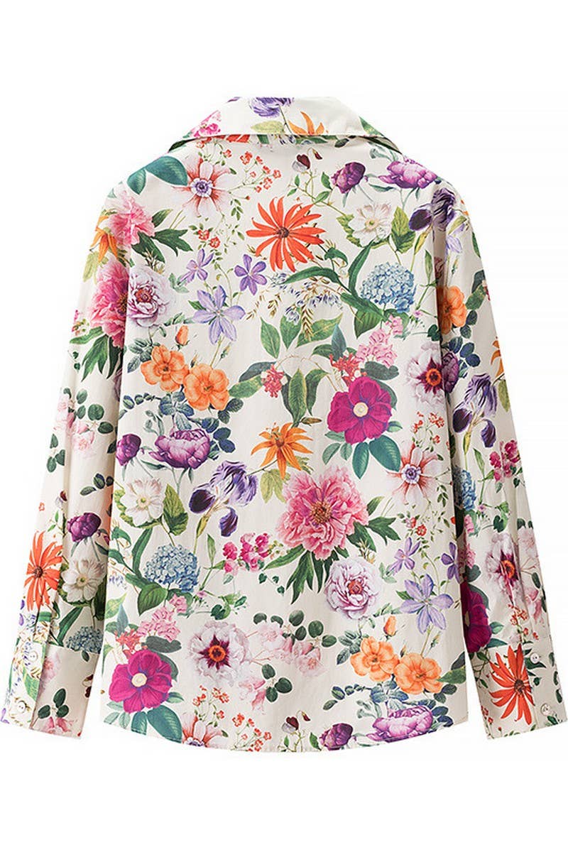 CWTBLL3816_EMPERAMENTAL AND FASHIONABLE FLORAL PRINT SHIRT