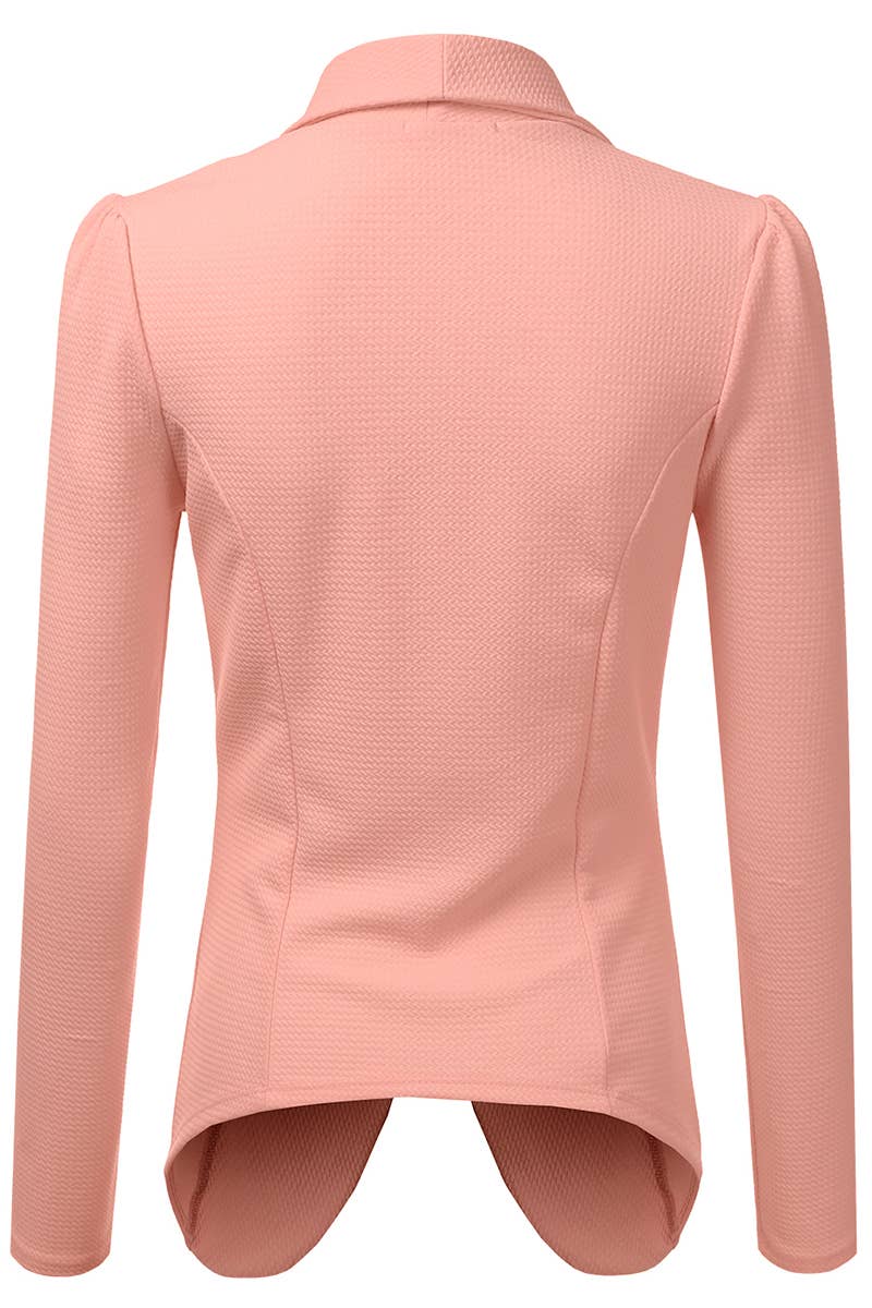 CWOBL090_Casual Work Long Sleeve Open Front Blazer