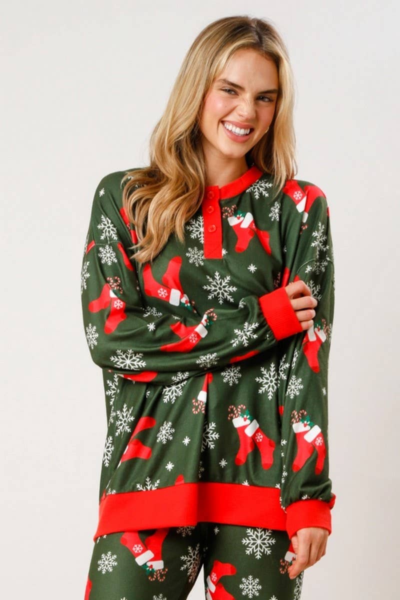 CWSTB00497_CHRISTMAS PRINT BUTTON TWO-PIECE SET