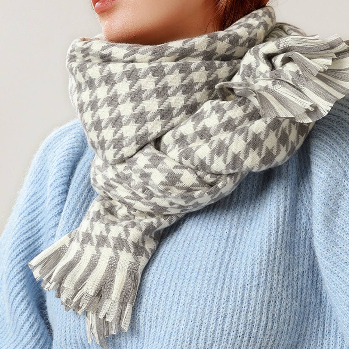 WOMEN FASHION SWEET THOUSAND BIRDS PLAID SCARF