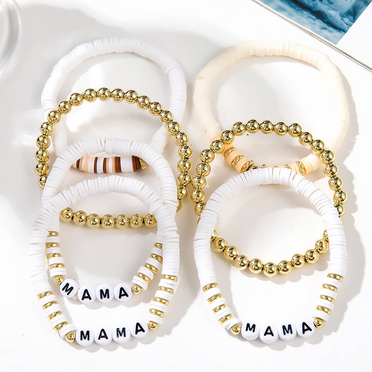 LETTER BRACELET FASHION CLAY BRACELET SET