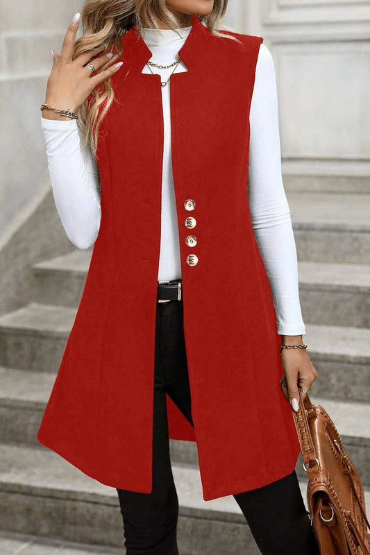 CWOV00130_SOLID COLOR WOOLEN SUIT SLEEVELESS VEST