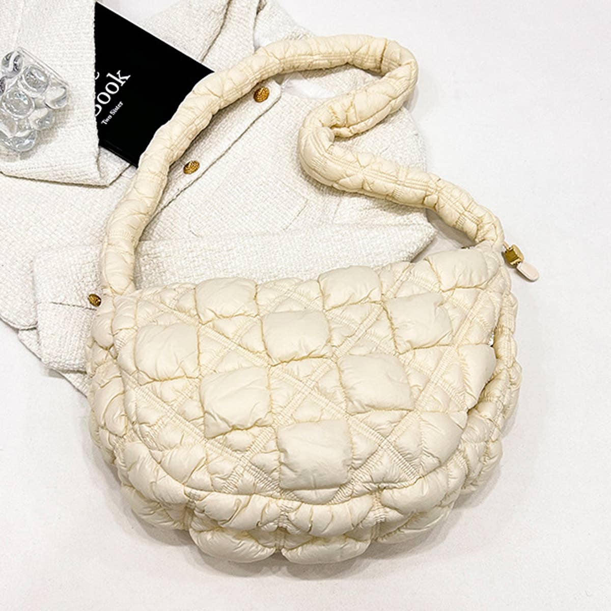 NEW DRAWSTRING PLEATED CROSSBODY BAG_CWAB1750