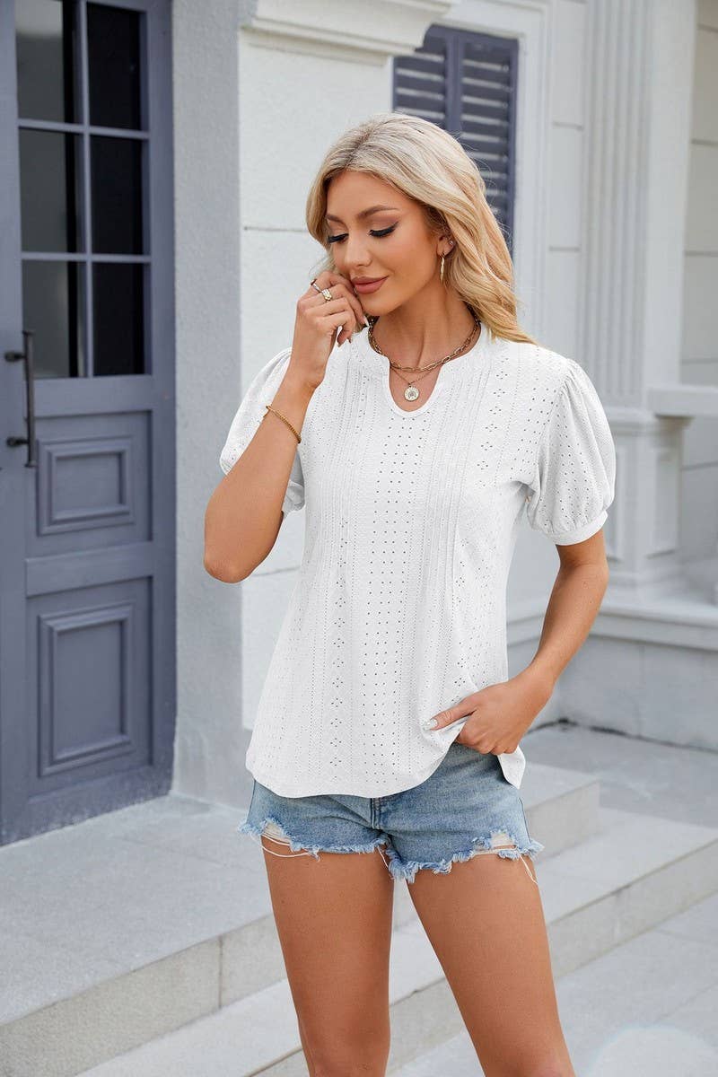 CWTTS0836_Round Neck Short Sleeve Knit Top