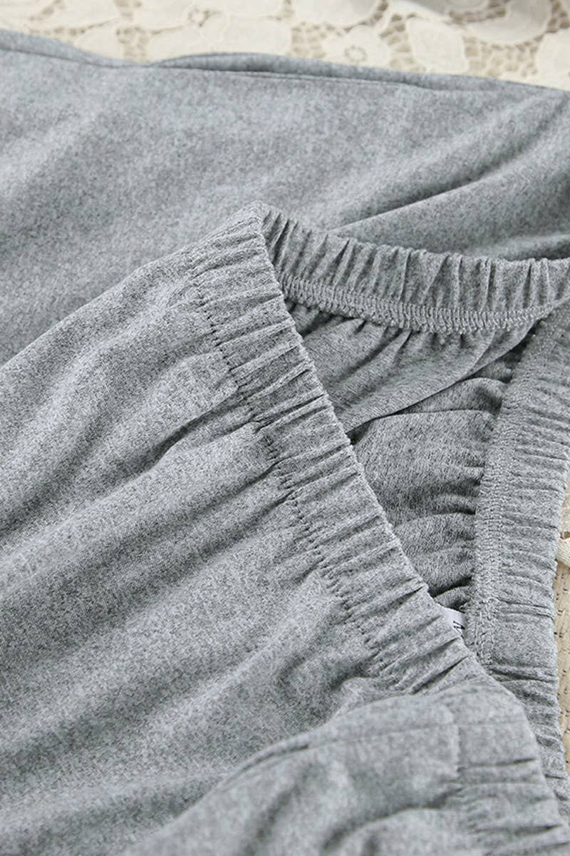 CWSPJ0350_KNITTED LONG-SLEEVED PANTS PAJAMAS TWO-PIECE SET