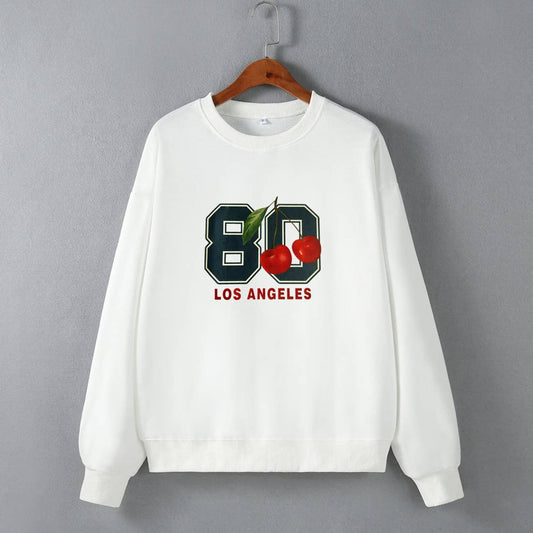 DROP SHOULDER LOOSE CREW NECK LONG SLEEVE HOODIE