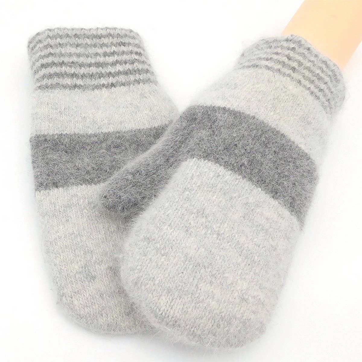 NEW WINTER RABBIT FUR WARM KNITTED GLOVES_CWAG0260