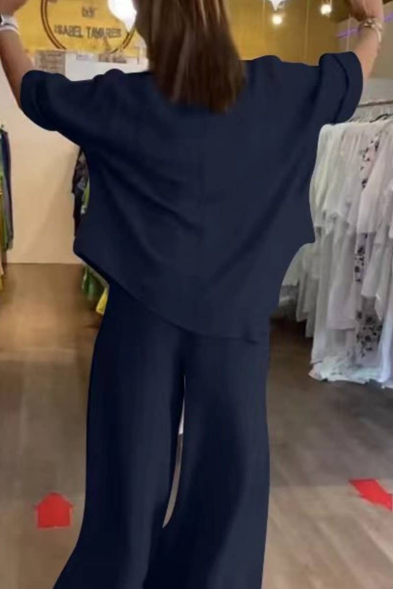 CWSTB1419_SOLID COLOR BAT SLEEVE COTTON AND LINEN SUIT