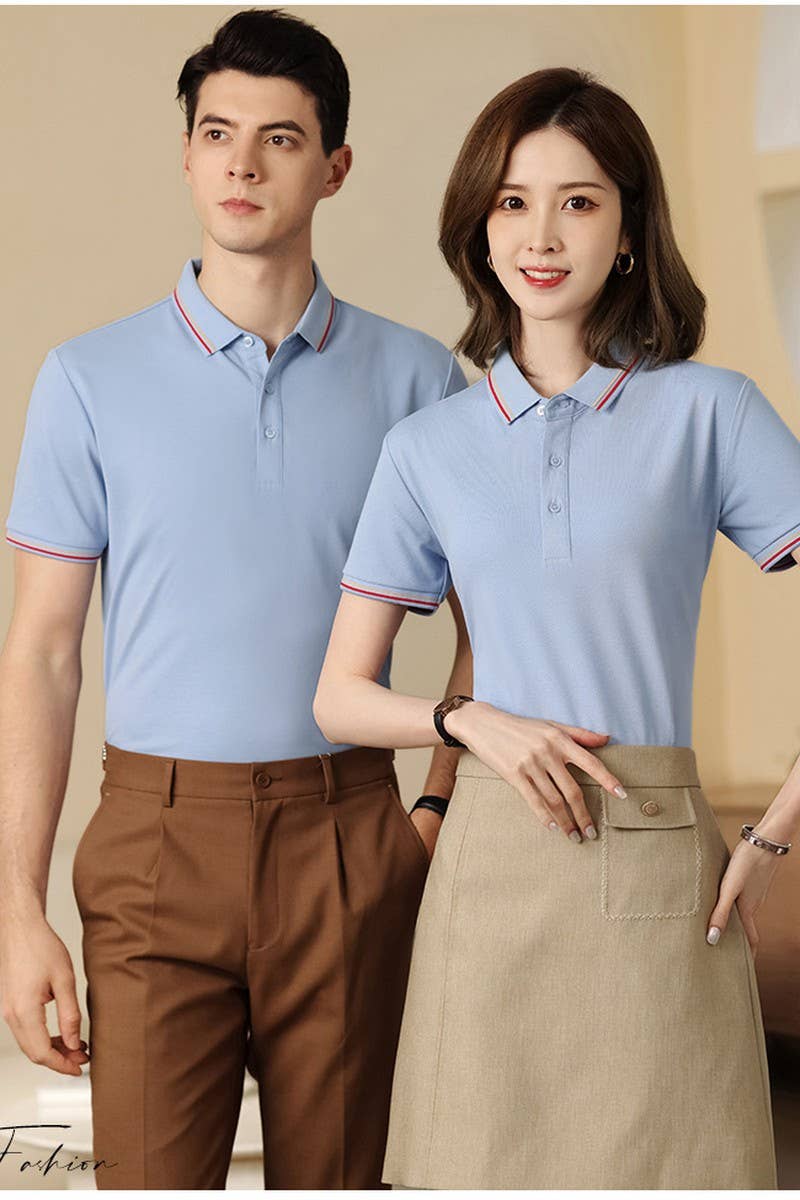CWTBLS02446_BREATHABLE POLO SHORT SLEEVE CASUAL T-SHIRT