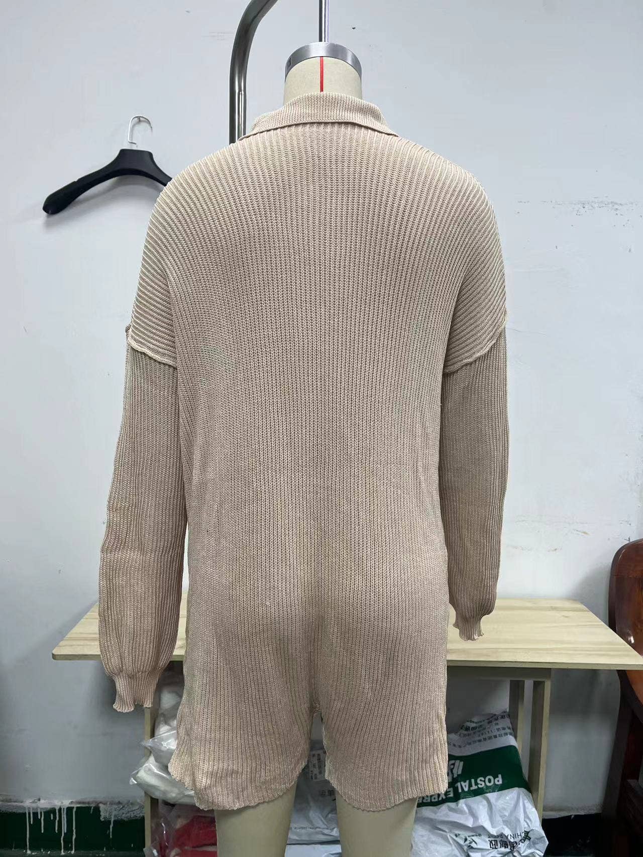 CASUAL SIMPLE V-NECK BUTTON SOLID COLOR JUMPSUIT