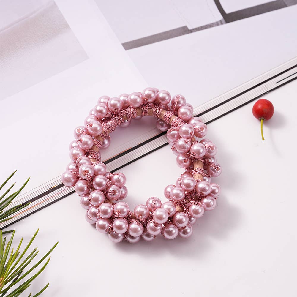 PEARL HAIR TIES SCRUNCHIE STRETCH HAIR ROPE_CWAHA0130