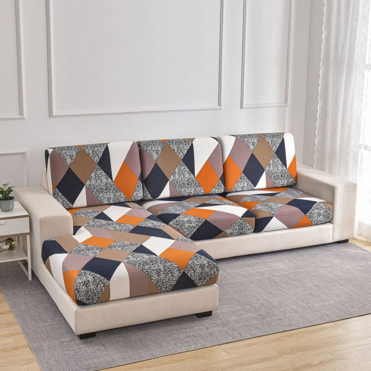 Stretch Printed Sofa Cover, Full Wrap Design_CWMM8308