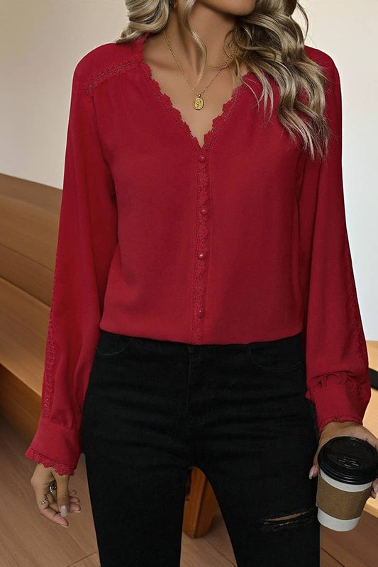 CWTBLL00728_V-NECK COMMUTER LONG-SLEEVED SHIRT