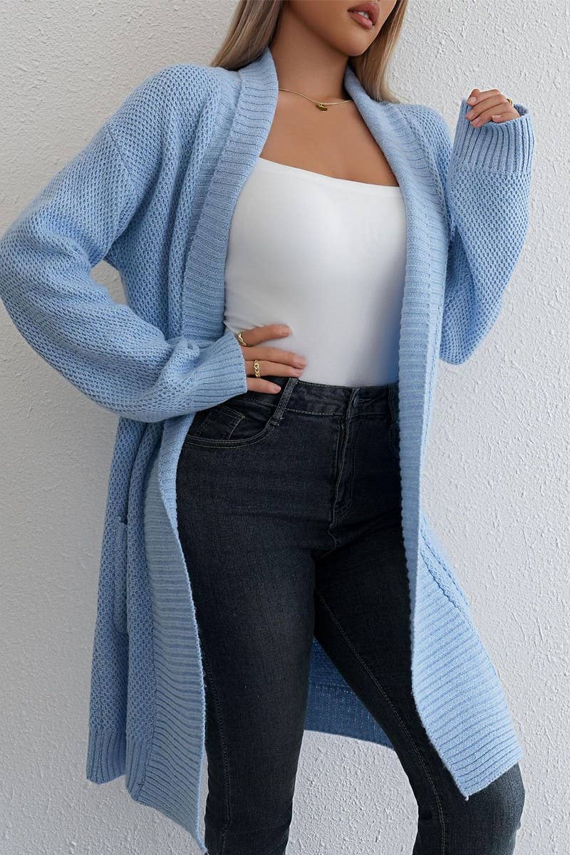 CWOCAL1586_LOOSE LAPEL LONG CARDIGAN SWEATER COAT