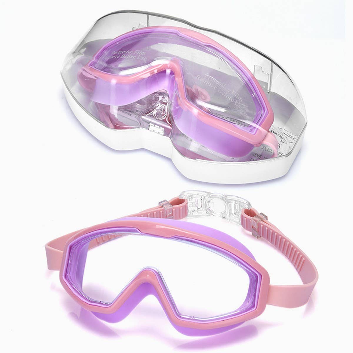 Kids Swim Goggles, Anti-Fog Large Frame Flat Lens