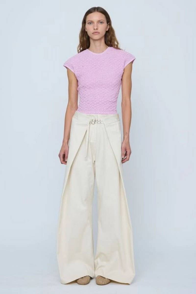 CWBLP2052_LOOSE CASUAL IRREGULAR WIDE LEG PANTS