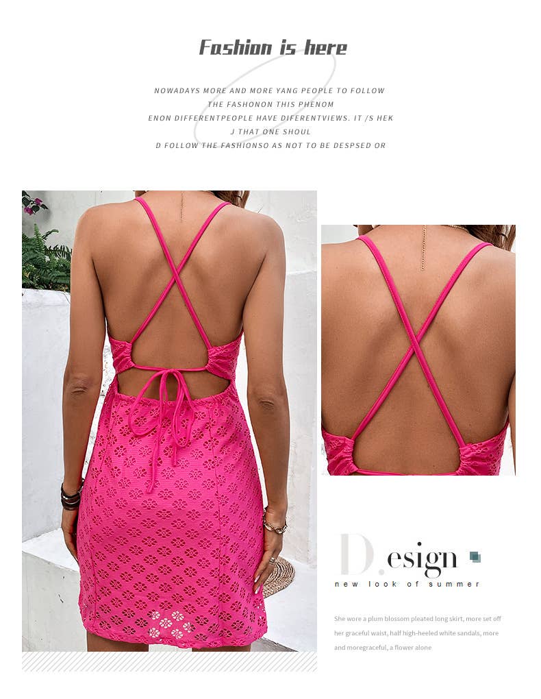 Cutout halter dress with lace-up