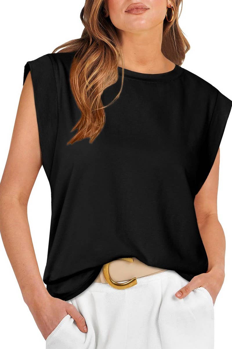 CWTTSL0240_Round Neck Sleeveless Knit Top